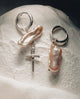 Earrings "Rose Pearl Sword"