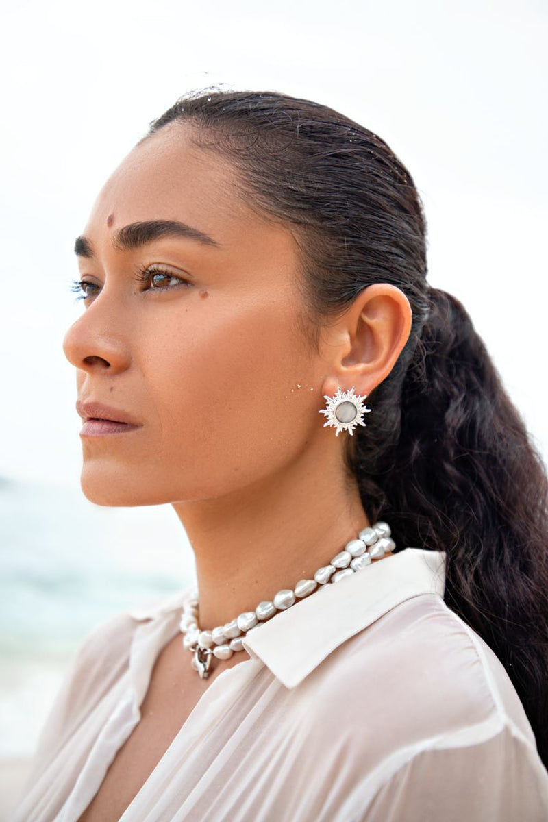 Earrings "Matahari" silver